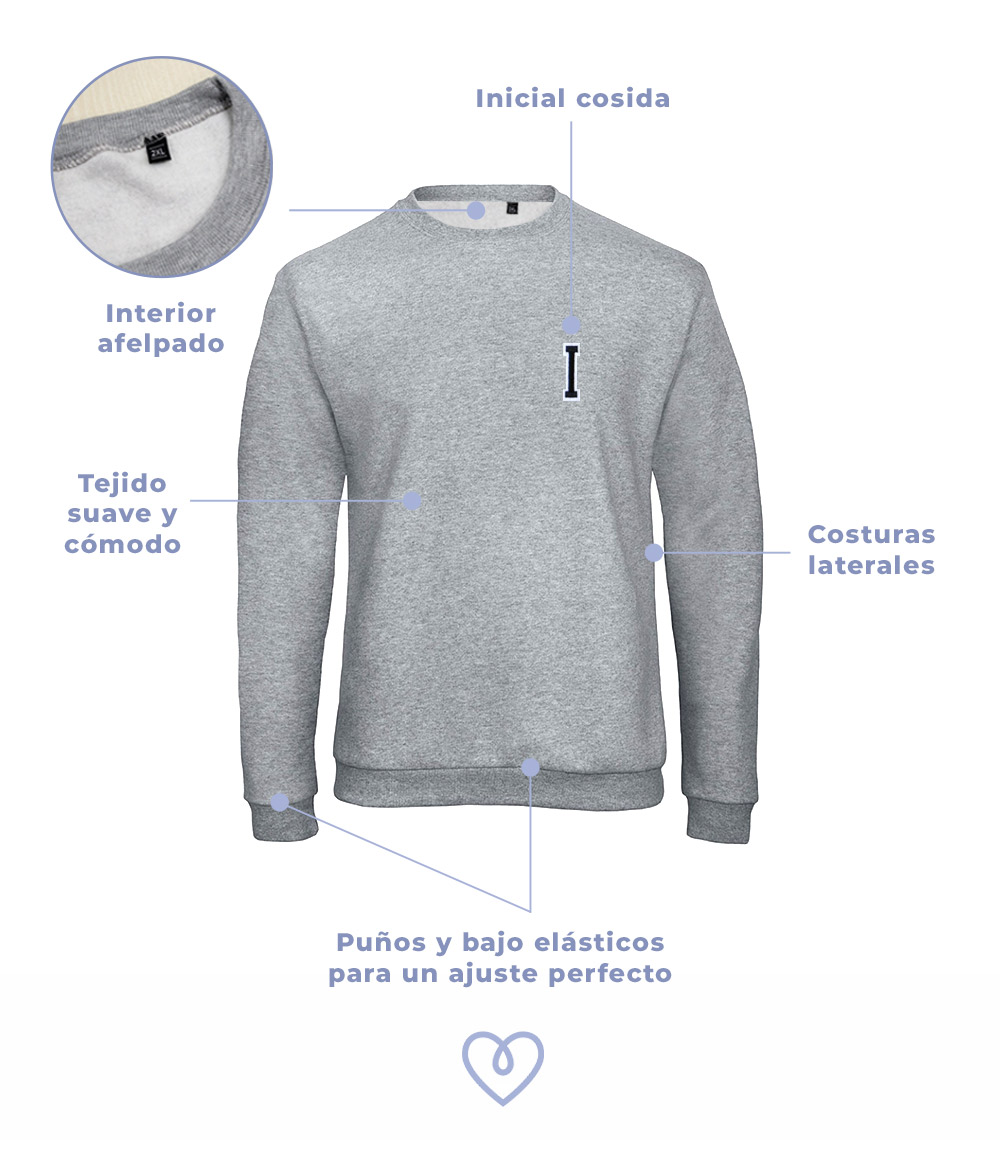 Características de las sudaderas con iniciales de Vieneyva