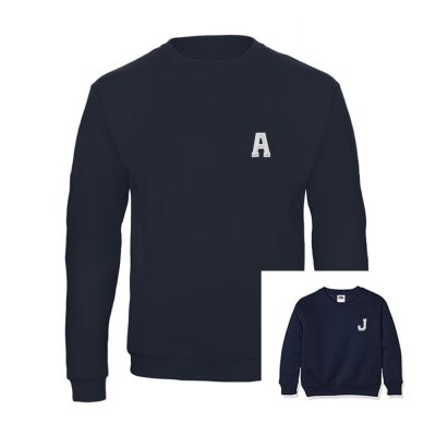 Sudadera azul marino de adulto y niño/a