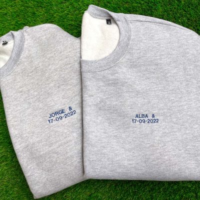 Sudaderas con nombre de la pareja y fecha