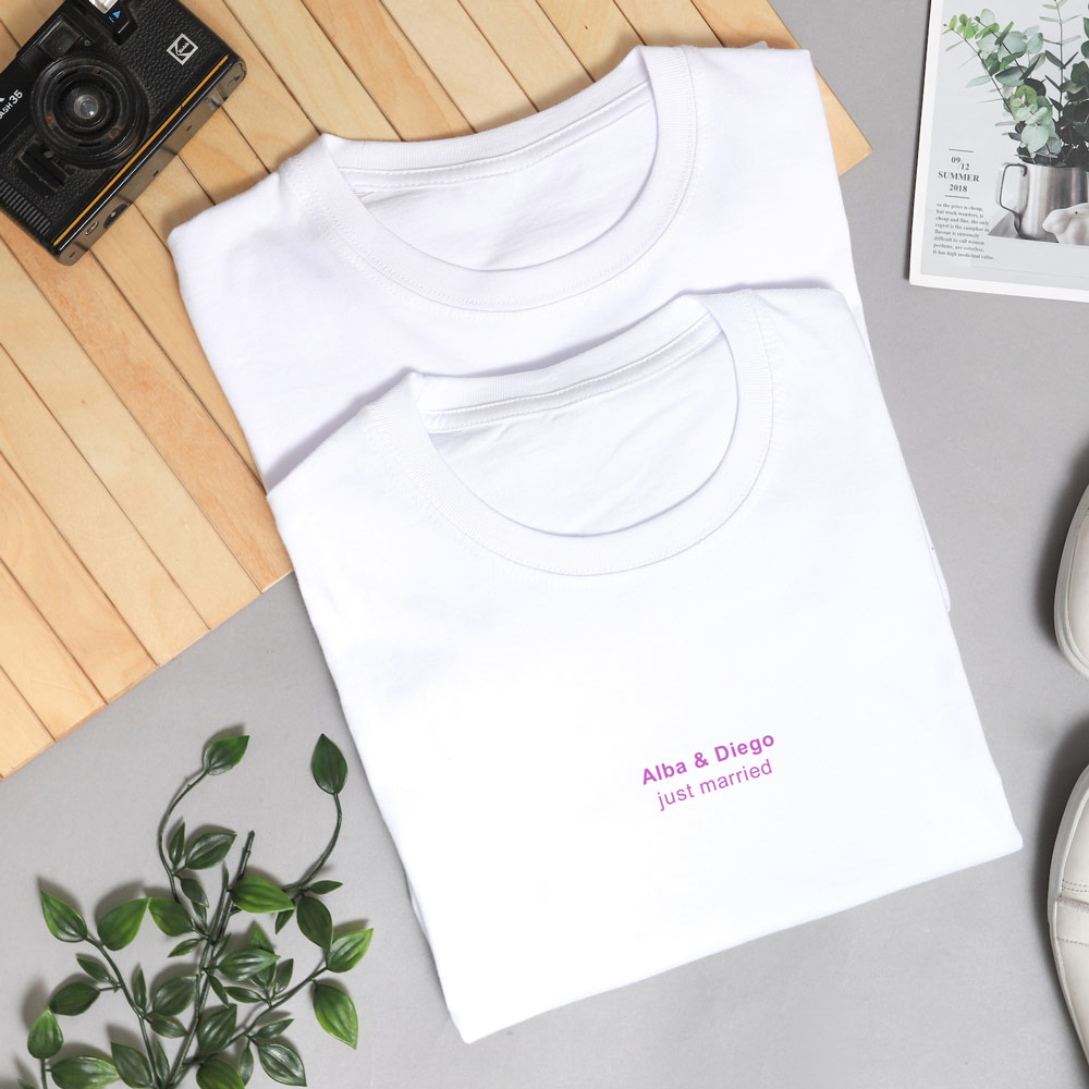 camisetas-just-married Camisetas blancas personalizadas con