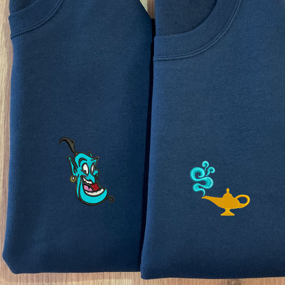 Sudaderas bordadas con Genio y la lámpara mágica de Aladdín