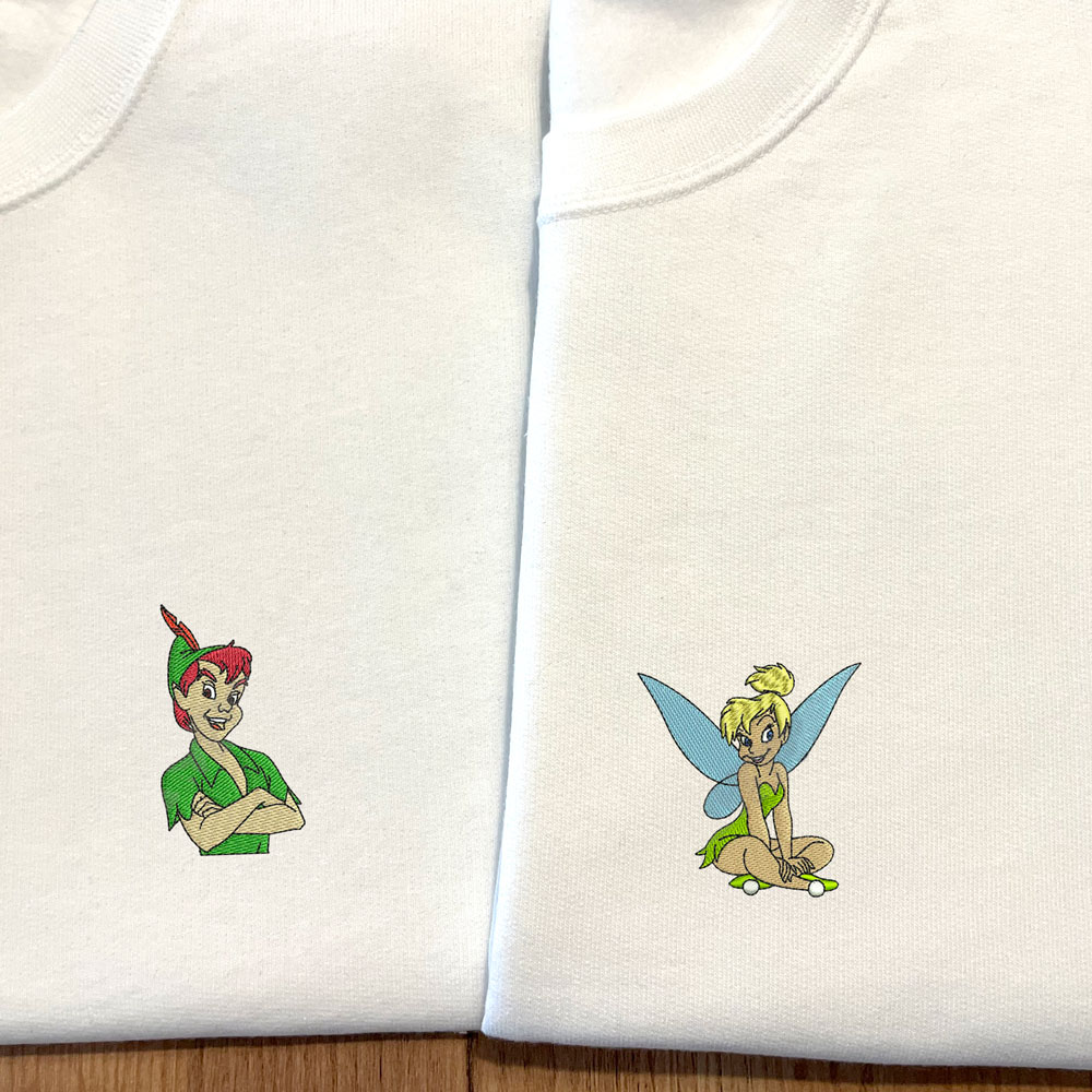 Sudadera Campanilla y Peter Pan bordadas