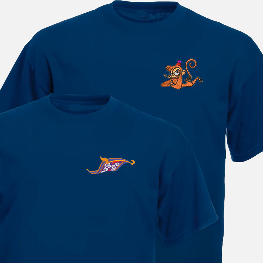 Camiseta de Aladdin con alfombra mágica y Abu