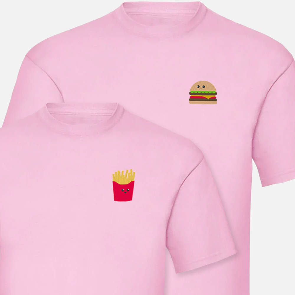 Camisetas hamburguesa y patatas fritas
