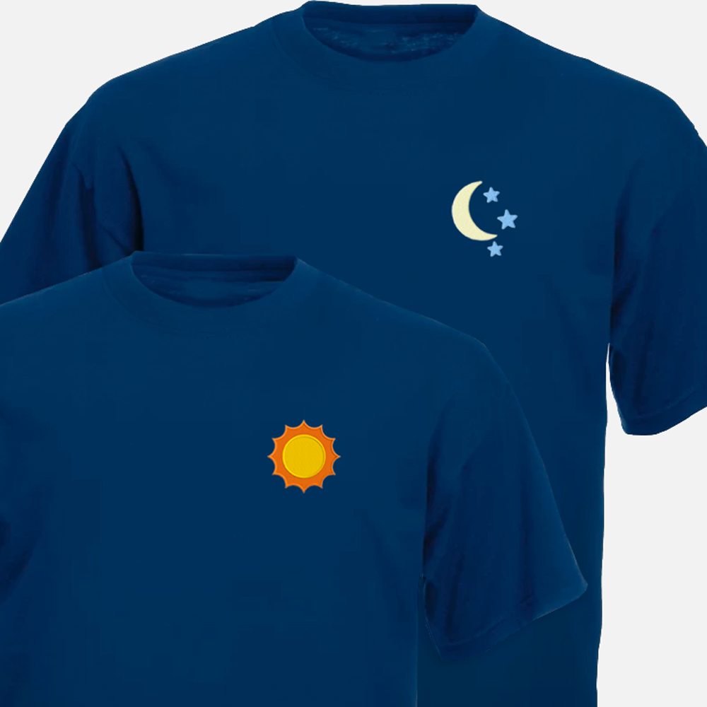 Camisetas con sol y luna