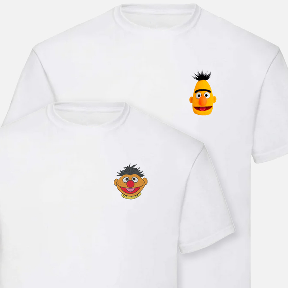 Camisetas de Epi y Blas de Barrio Sésamo