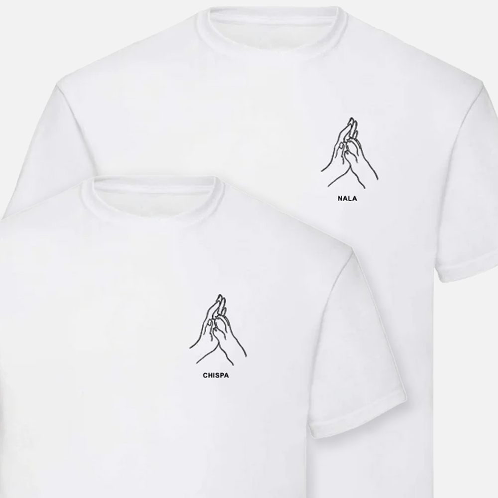 Camisetas bordadas con mano y pata de mascota