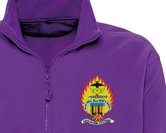 Ropa bordada para fallas con escudo